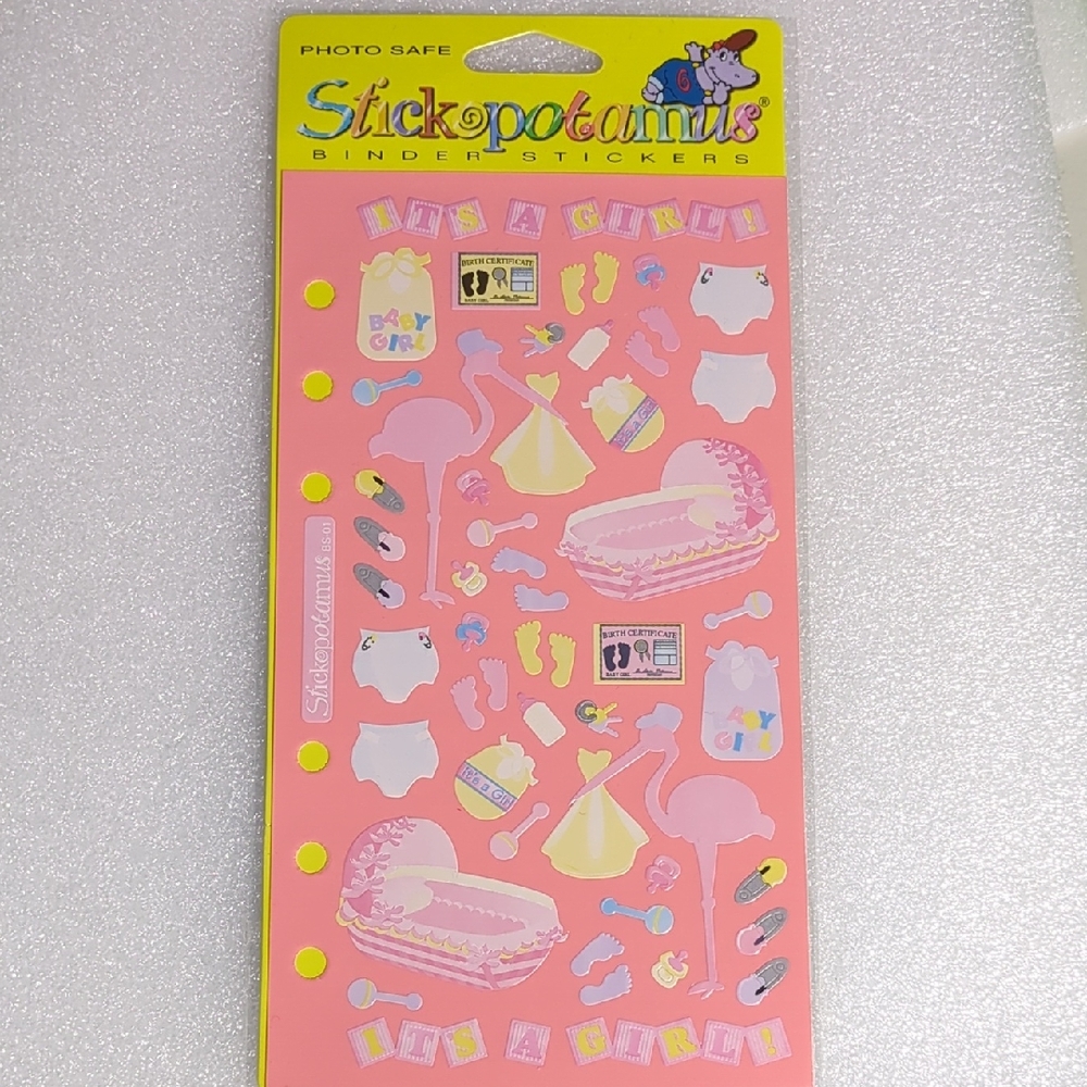 ❤️3/$10❤️Stickopotamus Baby Girl Binder Stickers